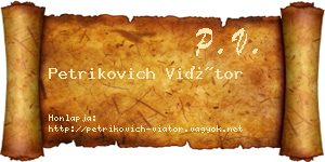 Petrikovich Viátor névjegykártya